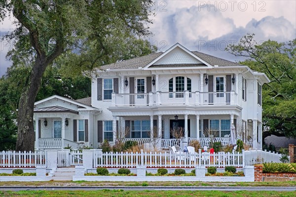 Beautiful white Victorian mansion near Biloxi