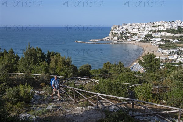 Hikers near San Nicola with a view of Peschici