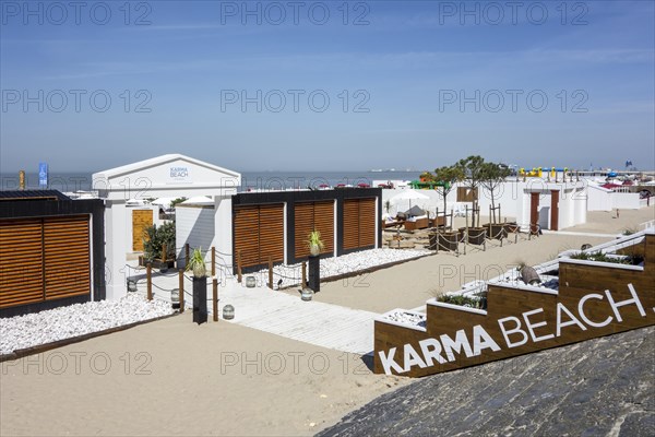 Karma Beach lounge bar at seaside resort Blankenberge along the North Sea coast