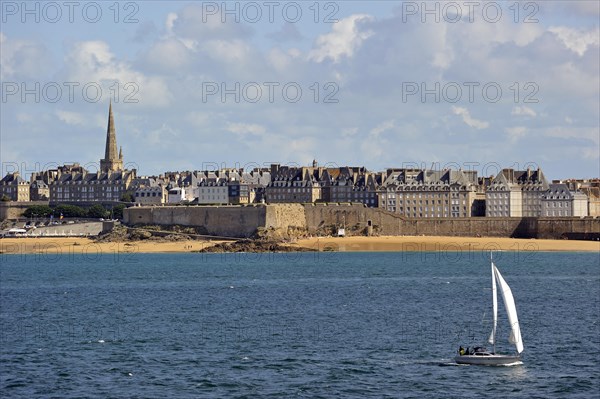 View over the walled city Saint-Malo