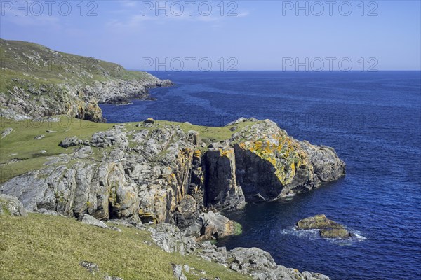 Rugged coastline at Lunna Ness