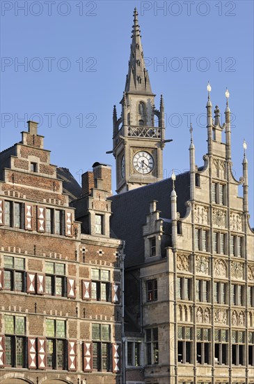 Historical step-gabled houses at the Graslei