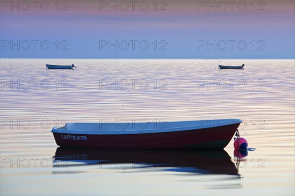 Boats at sunset on the Baltic sea at Oresund