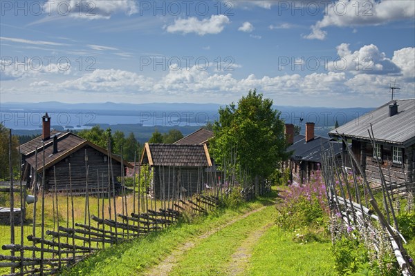 Traditional old wooden cottages