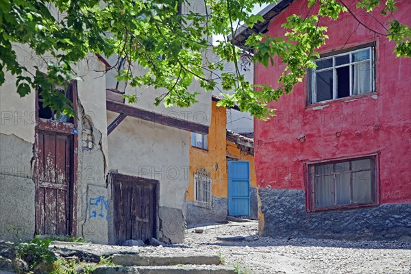 Alley with colourful houses in the old Ankara Citadel Area