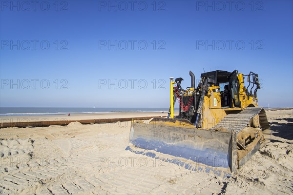 Bulldozer used for sand replenishment