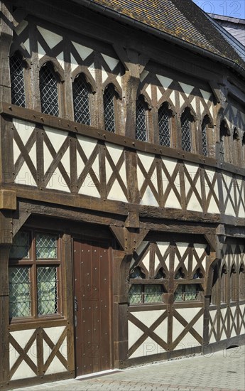 Facade of half-timbered house at Rue