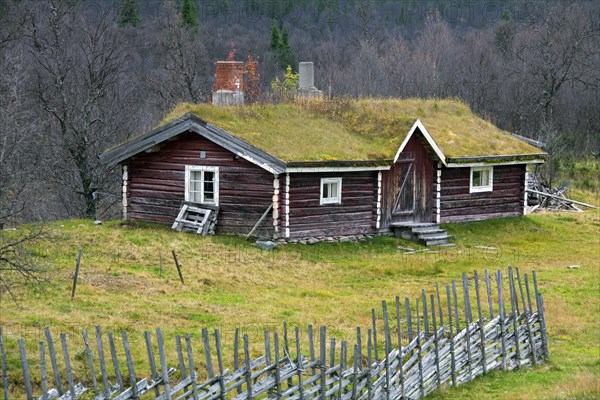 Traditional wooden farmhouse at Jaemtland