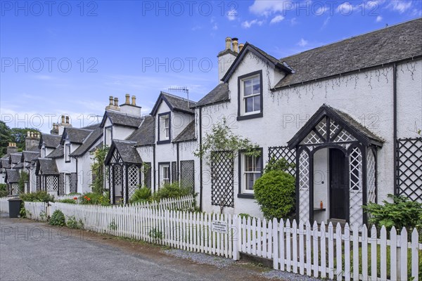 Row of white houses in the village Kenmore