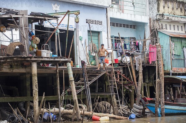 Stilt houses in the Mekong Delta near Can Tho