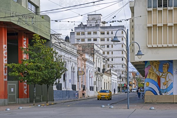 Street with colonial buildings in the city centre of San Salvador de Jujuy