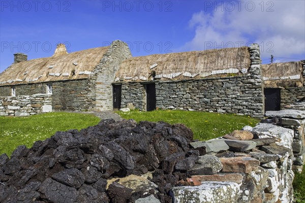 Pile of turf drying at the Croft House Museum