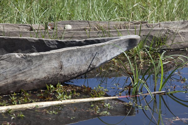 Traditional wooden canoes
