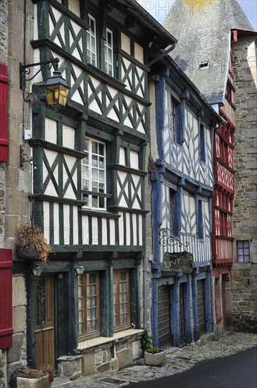 Colourful half-timbered houses at Treguier