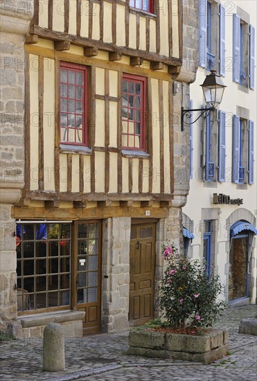 Half-timbered houses in the historic old town of Quimper