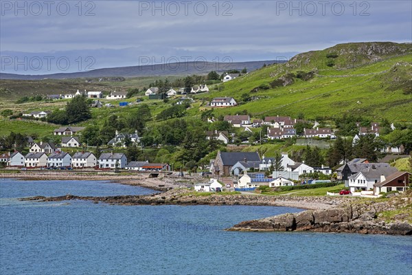 View over the village Gairloch on the shores of Loch Gairloch