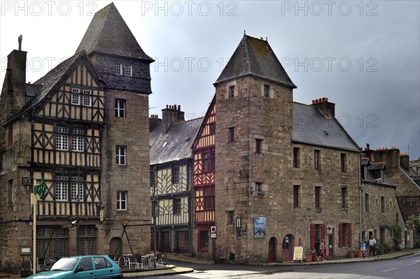 Colourful half-timbered houses at Treguier