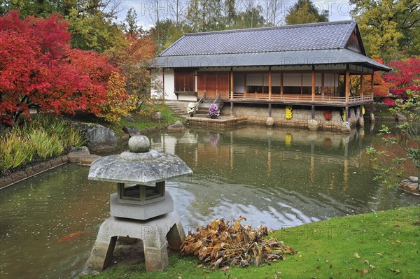 Stone lantern and pavilion