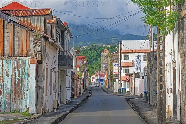 Desolate street in the town Saint-Pierre
