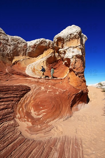 Hiker in White Pocket Canyon