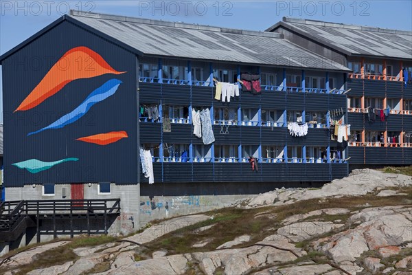 Colourful houses at the town Ilulissat