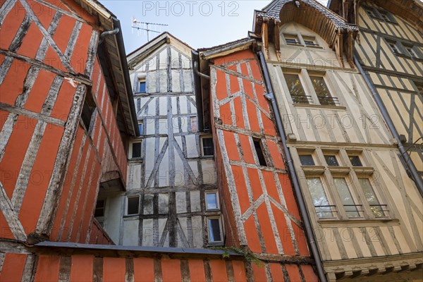 Traditional 16th century fronts of half-timbered houses in the old town