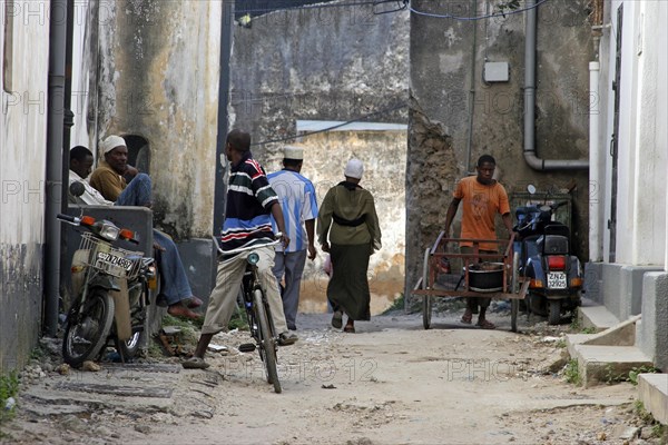 Street life in the old medina of Stone Town