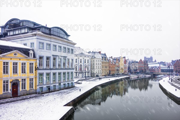 Korenlei along the river Lys