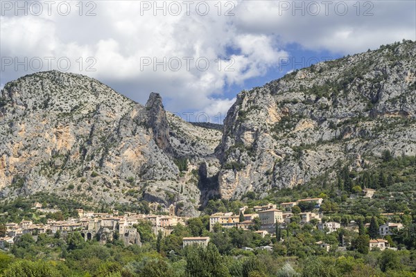 The village Moustiers-Sainte-Marie in the Alpes-de-Haute-Provence