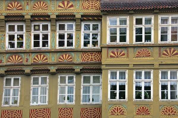 Facade of oldest house in timberframe at Hannover in the Burgstrasse 12