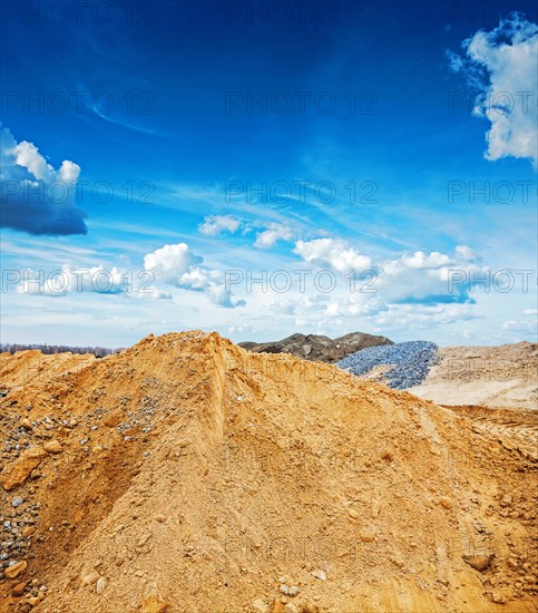 View of the building sand pile Building concept