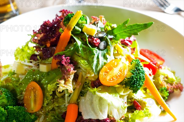 Fresh mixed vegetables salad extreme close up