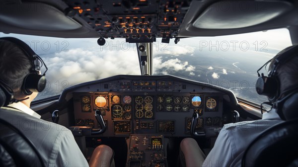 View from the cockpit with 2 pilots