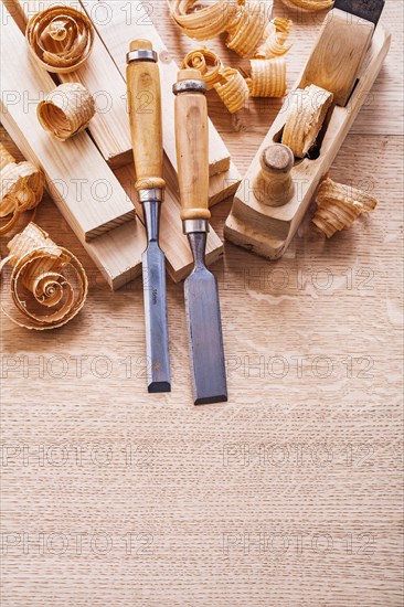 Joiner's tools Joiner's plane Joiner's chisel Boards and shavings