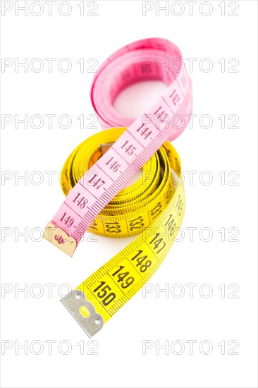 Yellow and red measuring tapes