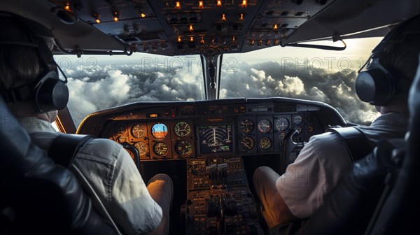 View from the cockpit with 2 pilots