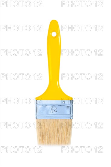 A yellow paintbrush isolated