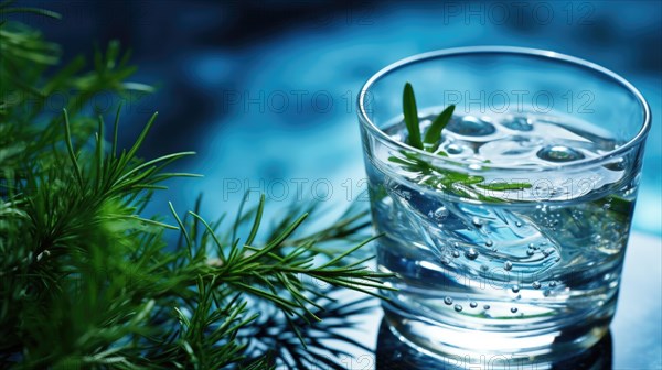 A glass of water with ice cubes