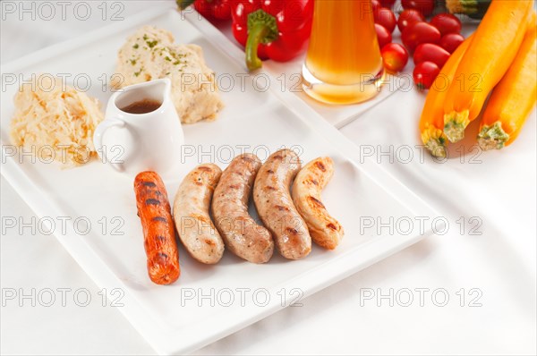 Selection of all main type of german wurstel saussages