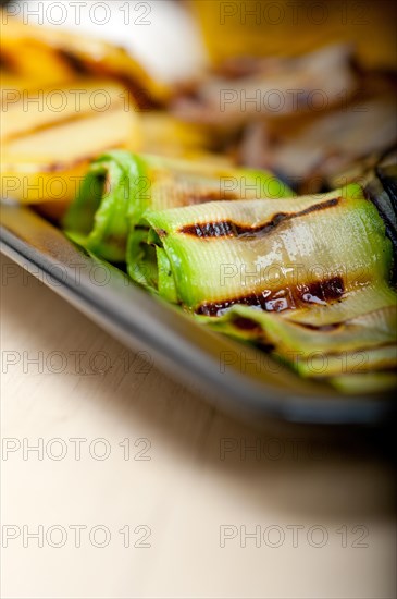 Grilled assorted vegetables dressed with extra virgin olive oil