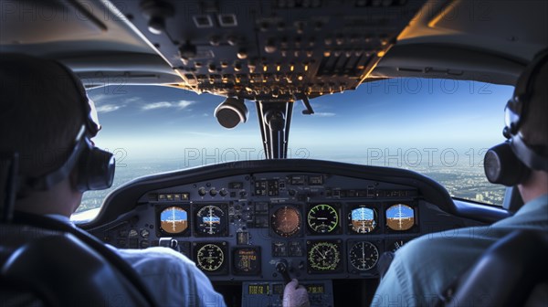 View from the cockpit with 2 pilots