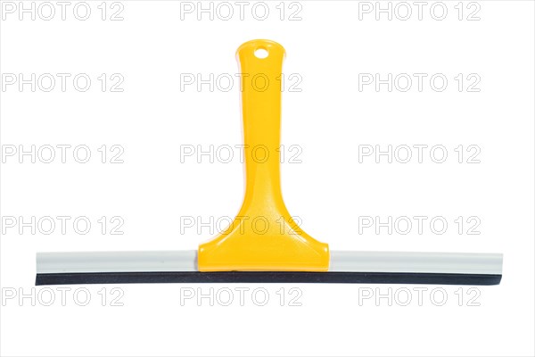 Yellow window wiper against a white background