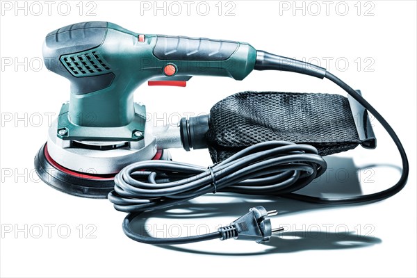 Electric wood sander mashine isolated white