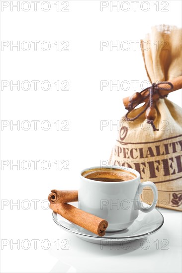 Cup and bag of coffee