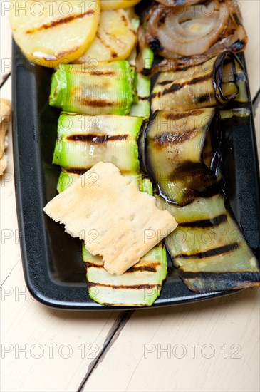 Grilled assorted vegetables dressed with extra virgin olive oil