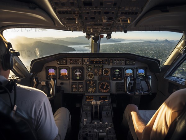 View from the cockpit with 2 pilots