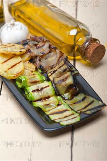 Grilled assorted vegetables dressed with extra virgin olive oil