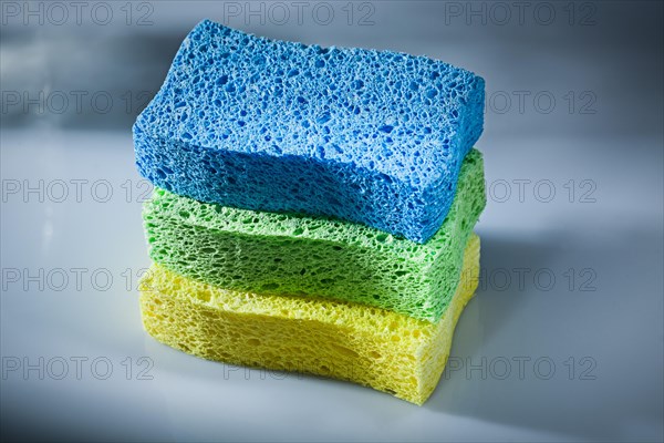 New kitchen sponges on white background