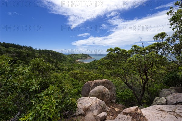 Hiking trail with granite rocks