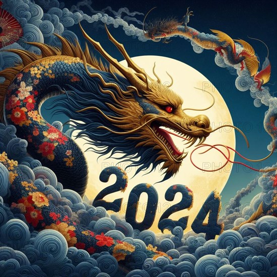 Happy Chinese new year 2024 poster card